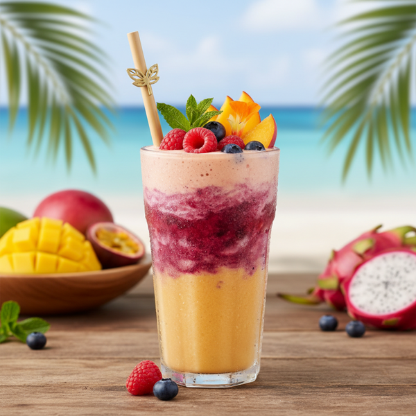 Tropical Peach-Berry Bliss Smoothie recipe