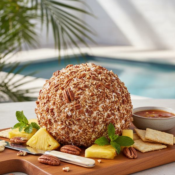 Tropical Pecan Pineapple Cheese Ball recipe