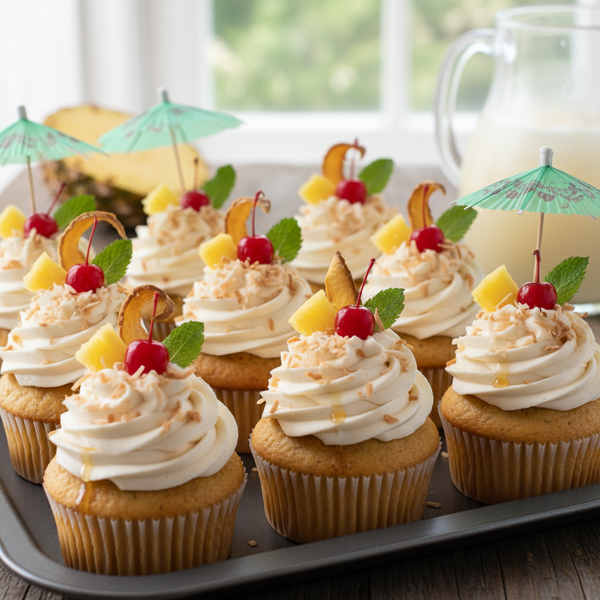 Tropical Pina Colada Bliss Cupcakes recipe