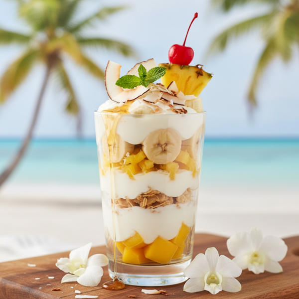 Tropical Pina Colada Breakfast Parfait recipe