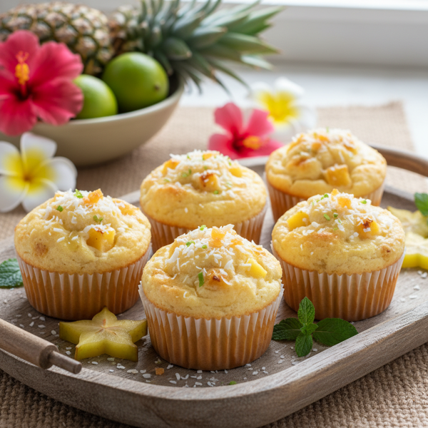 Tropical Pineapple Angel Food Muffins recipe