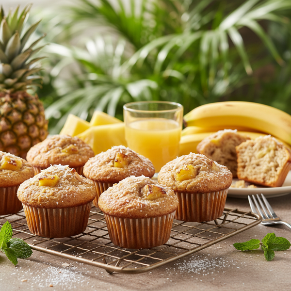 Tropical Pineapple Banana Muffins recipe