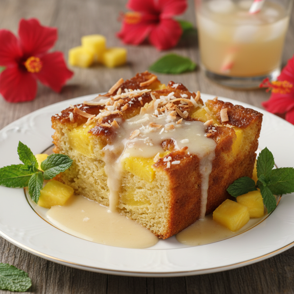 Tropical Pineapple Bread Pudding recipe