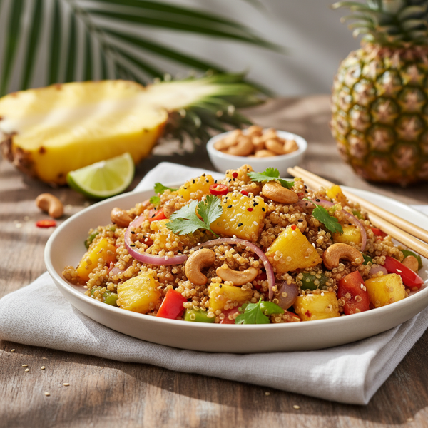 Tropical Pineapple Cashew Quinoa Stir-Fry recipe