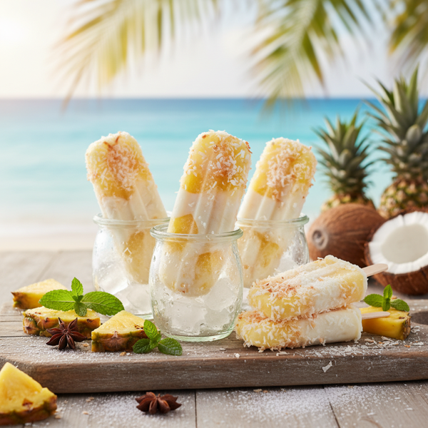 Tropical Pineapple Coconut Bliss Popsicles recipe