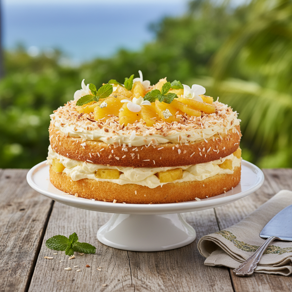 Tropical Pineapple Cream Cake recipe