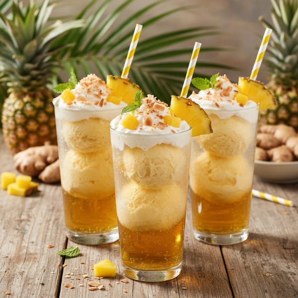 Tropical Pineapple Ginger Beer Floats recipe