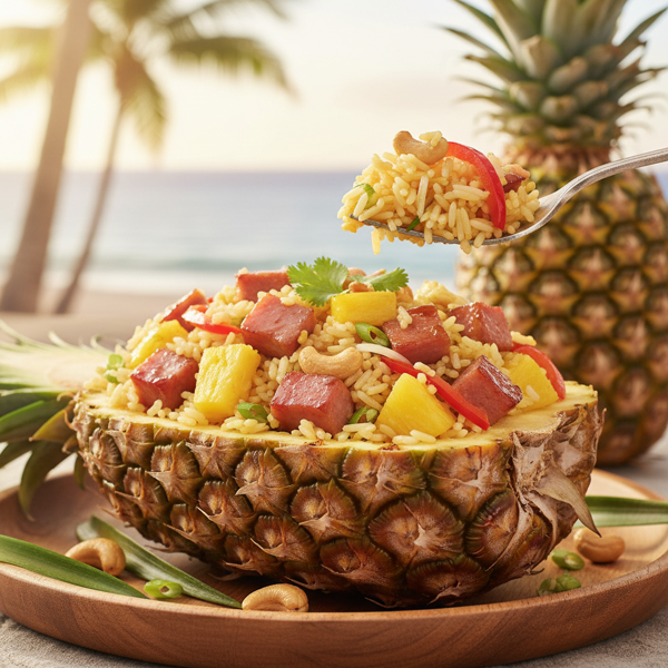 Tropical Pineapple Ham Rice Delight recipe