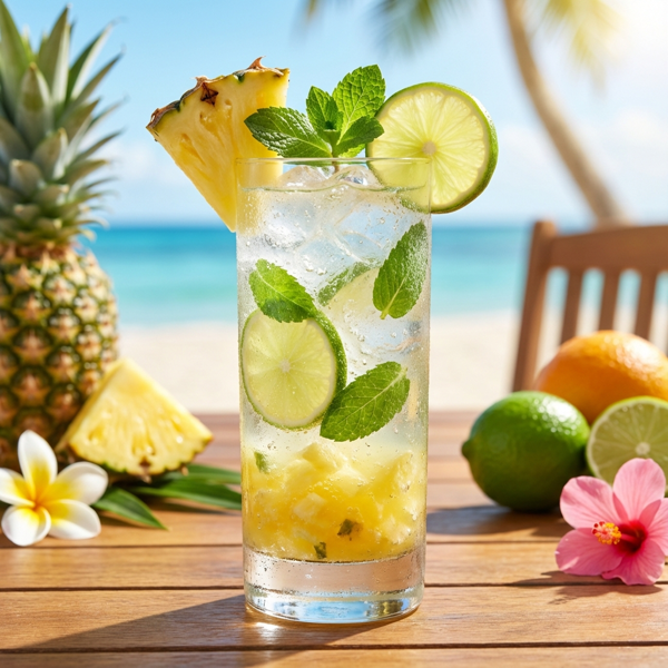 Tropical Pineapple Mint Spritzer recipe