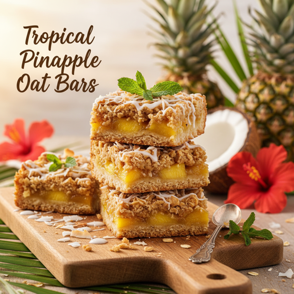 Tropical Pineapple Oat Bars recipe