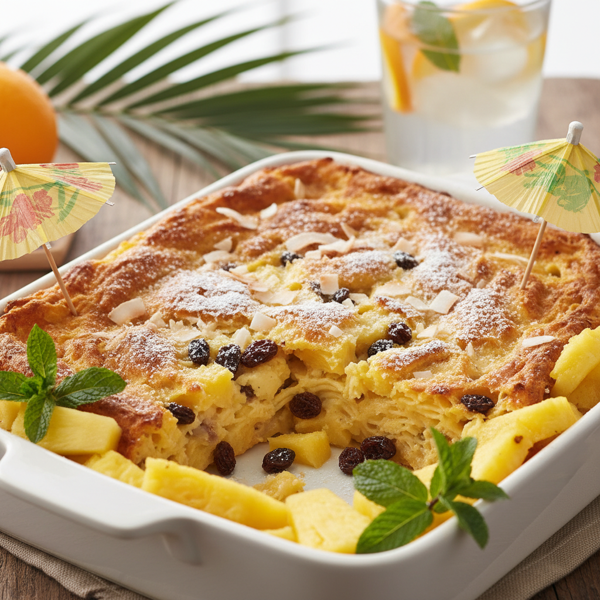 Tropical Pineapple Raisin Dessert Kugel recipe