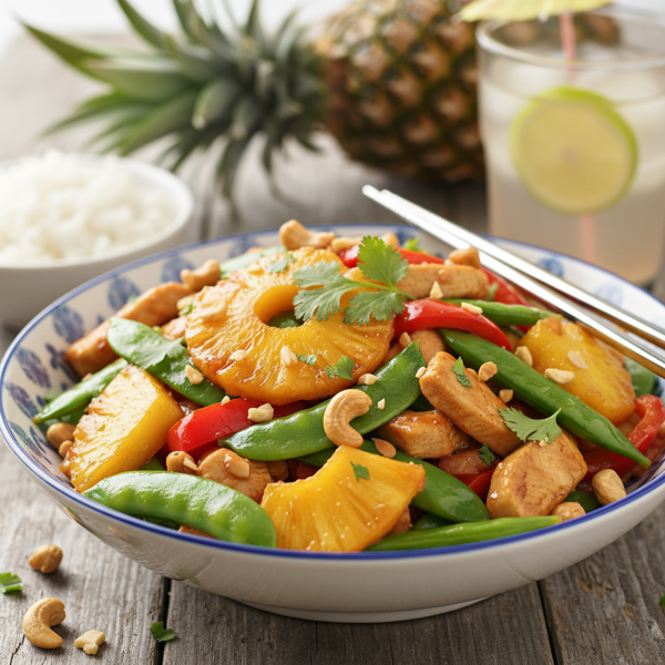 Tropical Pineapple Snow Pea Stir-Fry recipe