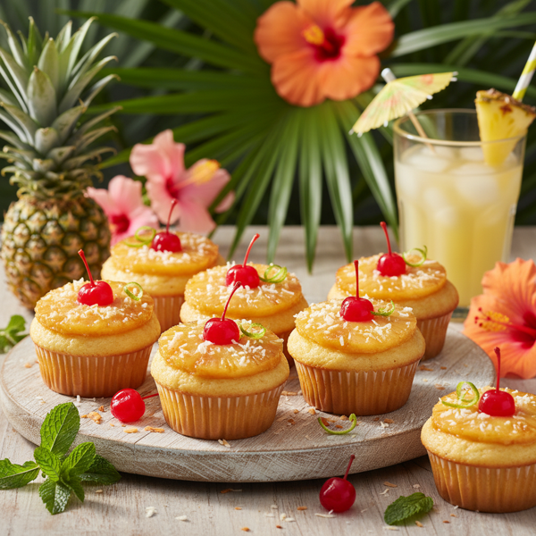 Tropical Pineapple Upside-Down Cupcakes recipe