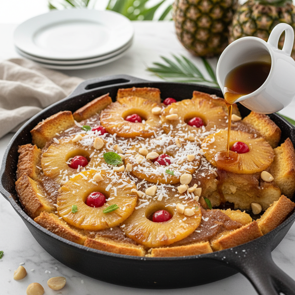 Tropical Pineapple Upside-Down French Toast Bake recipe