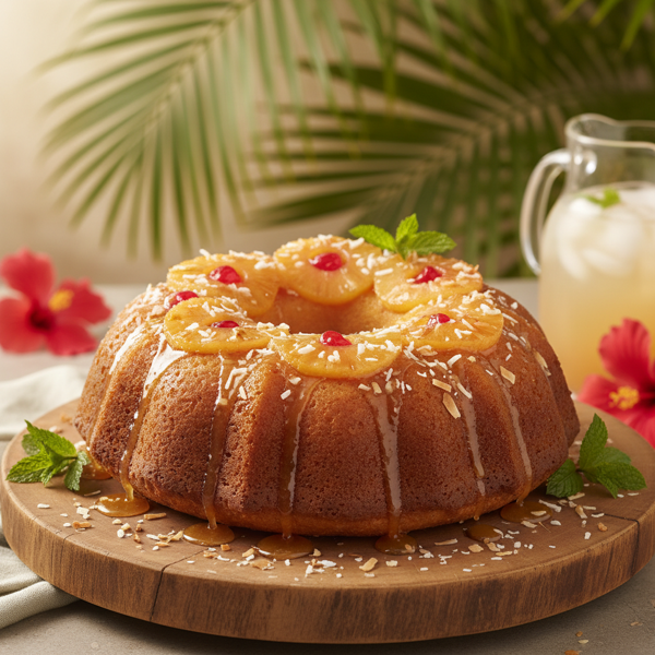 Tropical Pineapple Upside Down Bundt Cake recipe
