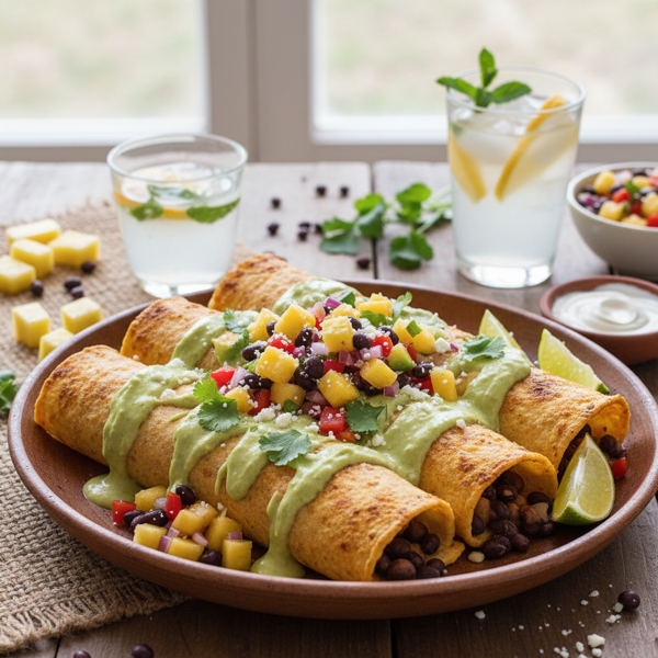 Tropical Pineapple & Black Bean Enchiladas recipe