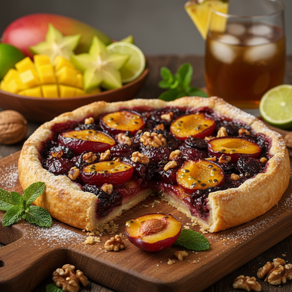 Tropical Plum Walnut Tart recipe