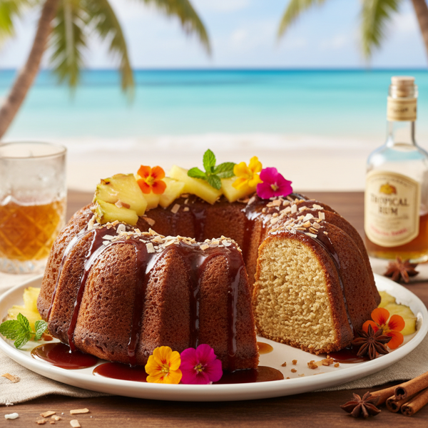 Tropical Rum Soaked Bundt Cake recipe