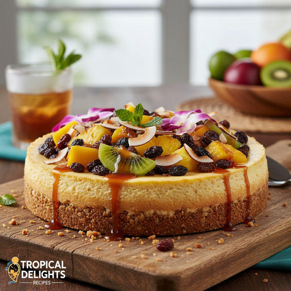 Tropical Rum & Raisin Delight Cheesecake recipe
