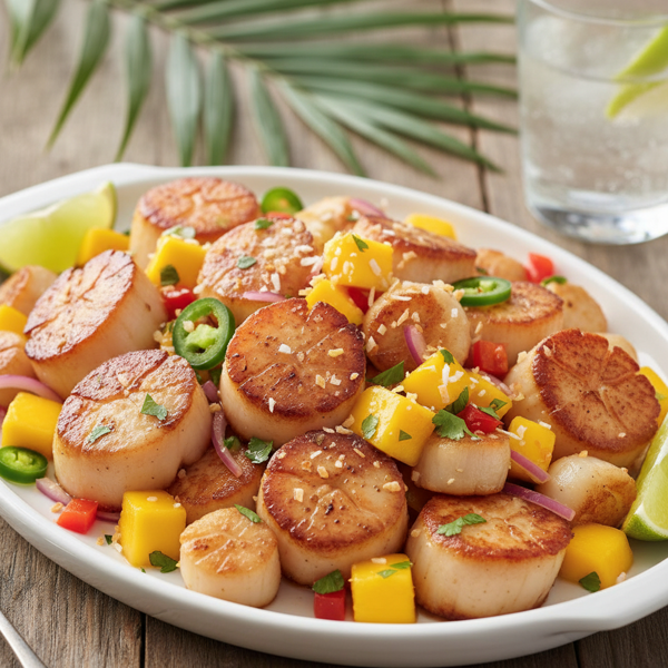 Tropical Scallop Medley with Mango Salsa recipe