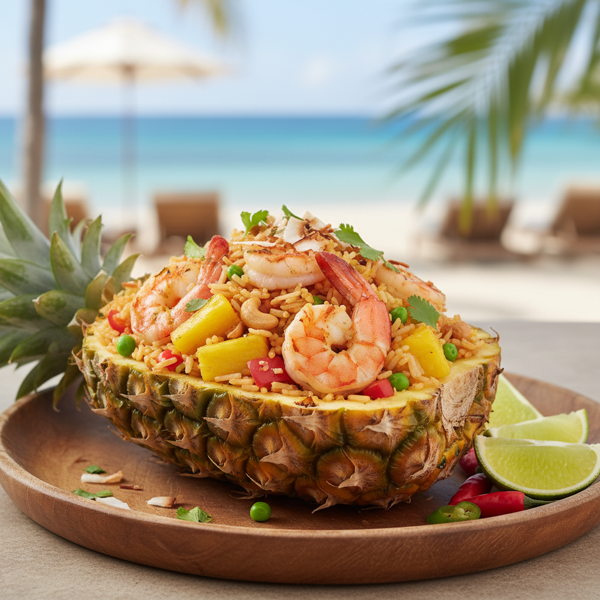 Tropical Shrimp Pineapple Fried Rice recipe