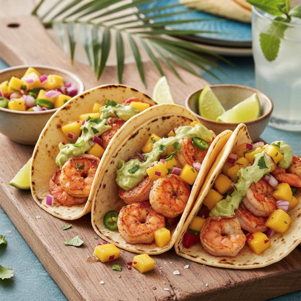Tropical Shrimp Tacos with Refreshing Salsa recipe