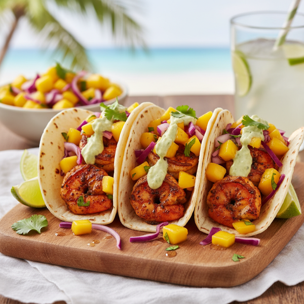 Tropical Shrimp Tacos with Zesty Mango Salsa recipe
