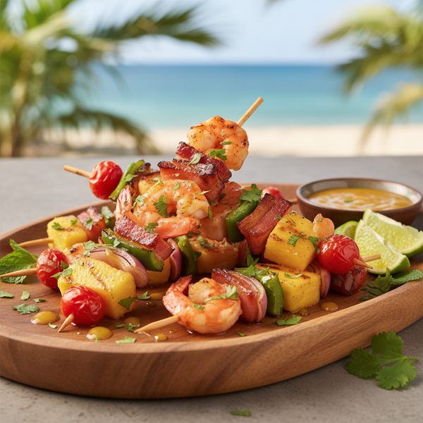 Tropical Shrimp & Bacon Delight Kabobs recipe