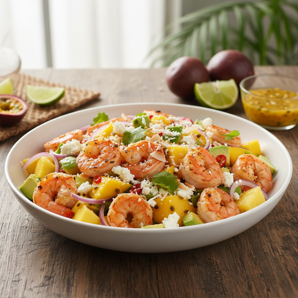 Tropical Shrimp & Feta Salad Delight recipe