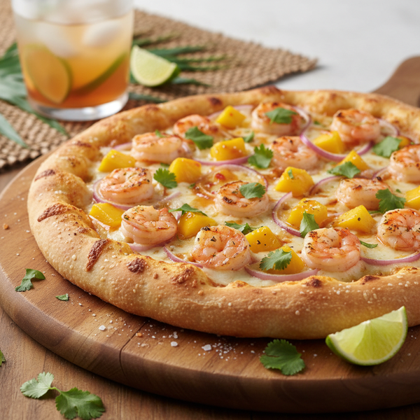 Tropical Shrimp and Mango Delight Pizza recipe