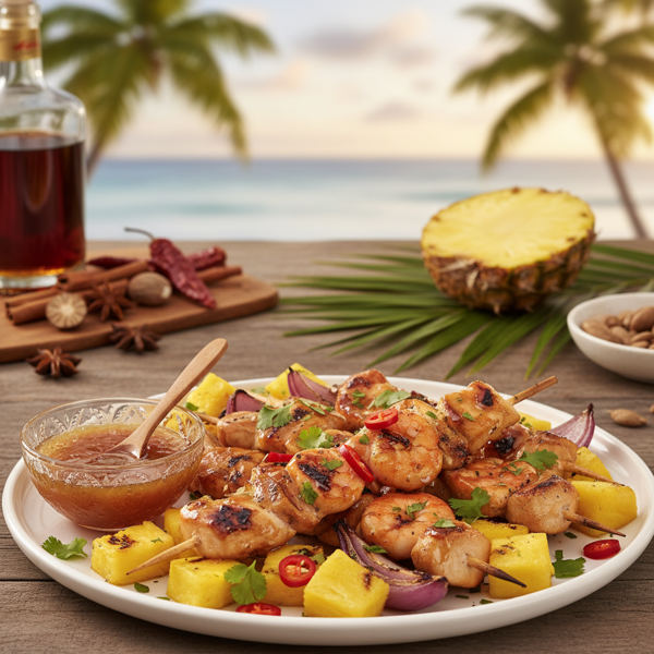 Tropical Spice Marinade with Rum and Pineapple Glaze recipe