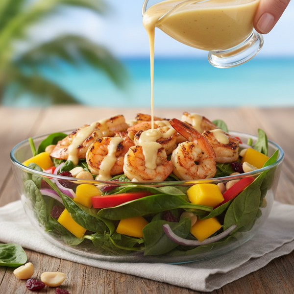 Tropical Spinach Salad with Honey Mustard Vinaigrette recipe