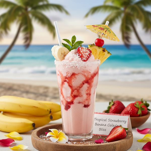 Tropical Strawberry Banana Colada Bliss recipe