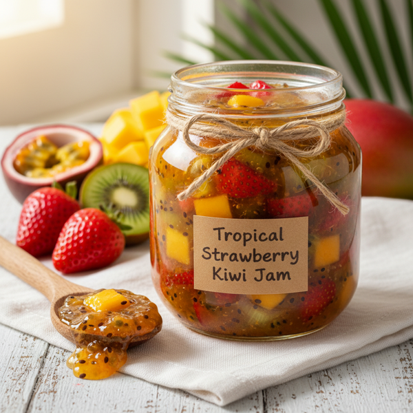Tropical Strawberry Kiwi Jam recipe