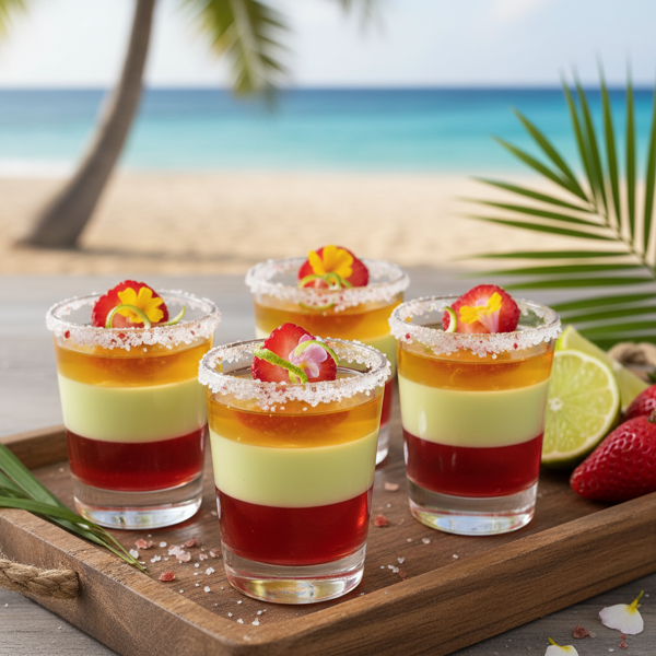 Tropical Strawberry Margarita Jello Shots recipe