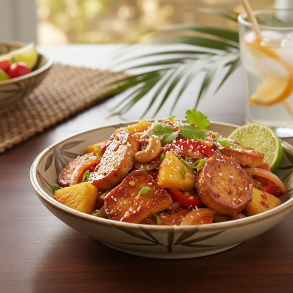 Tropical Sweet and Sour Seitan Stir-Fry recipe