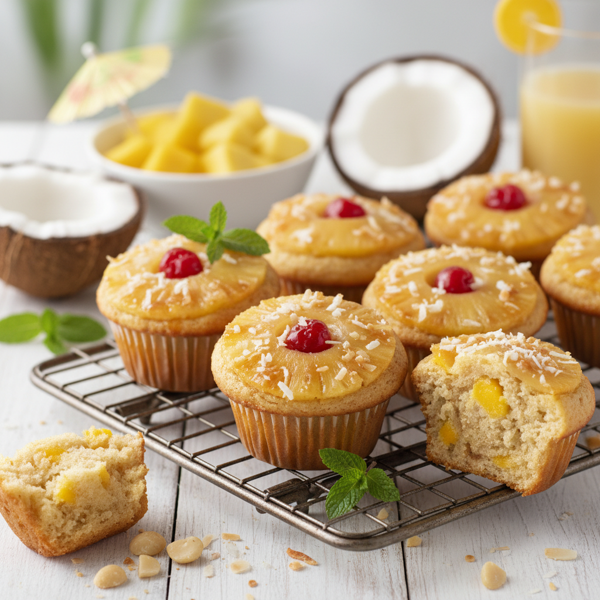 Tropical Upside-Down Pineapple Muffins recipe