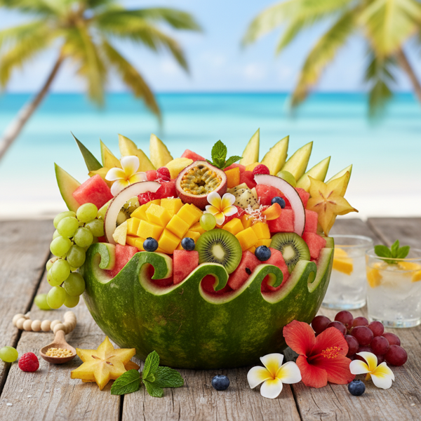 Tropical Watermelon Fruit Basket recipe