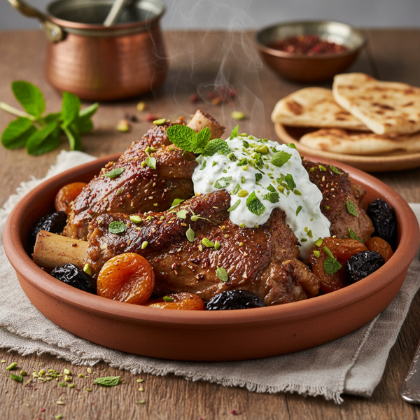 Turkish Braised Lamb with Mint Yogurt Sauce recipe