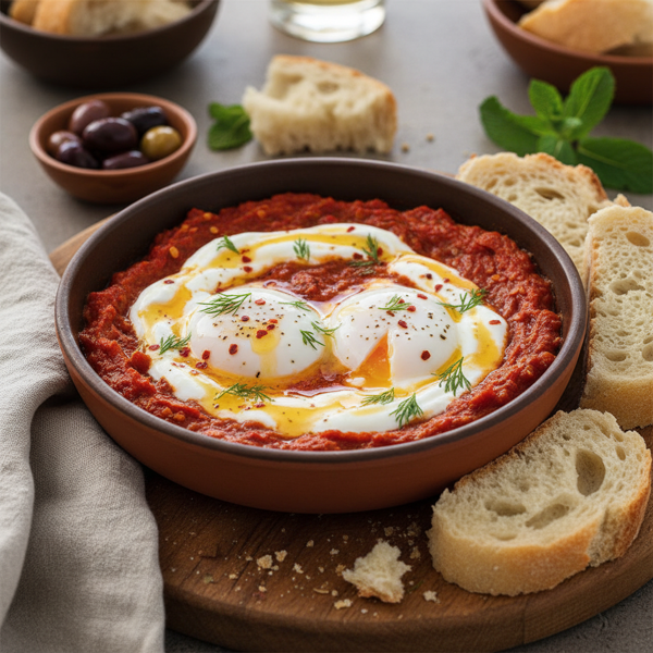 Turkish Poached Eggs in Spiced Pepper Sauce recipe