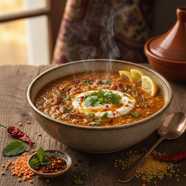 Turkish Spiced Red Lentil and Bulgur Soup recipe