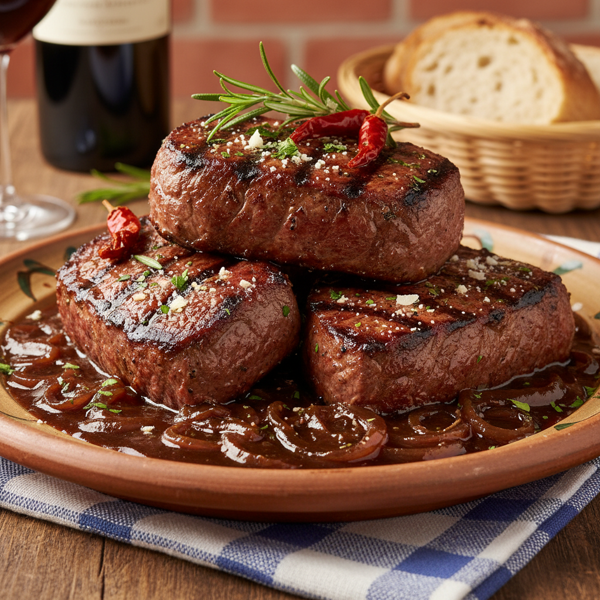 Tuscan BBQ Cube Steak with Velvety Balsamic Onion Sauce recipe