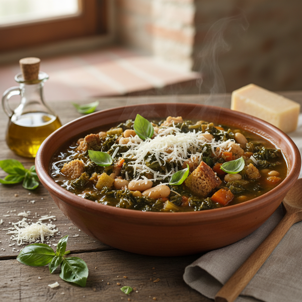 Tuscan Ribollita with Basil and Parmesan recipe