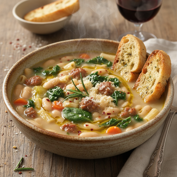 Tuscan White Bean and Pasta Soup recipe