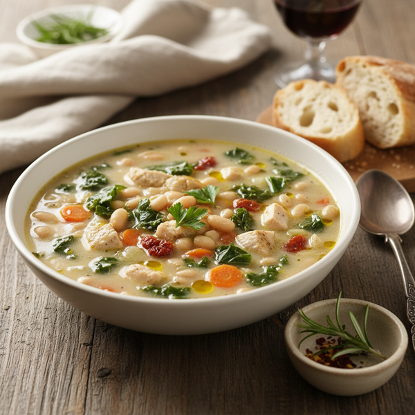 Tuscan Wholesome White Bean & Chicken Soup recipe