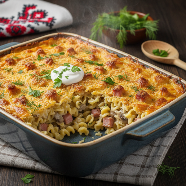 Ukrainian Ham and Noodle Bake recipe