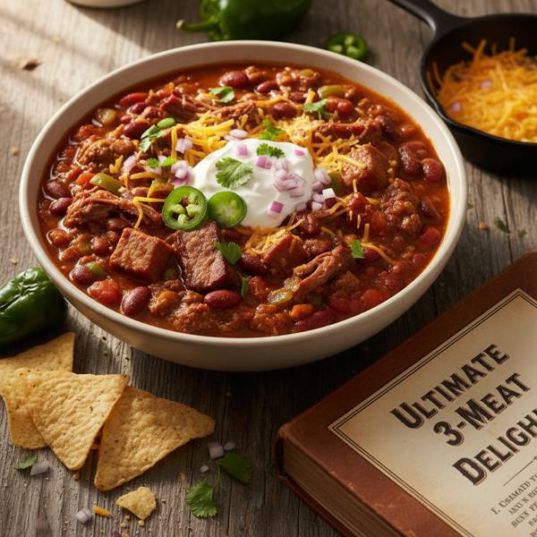 Ultimate 3-Meat Chili Delight recipe