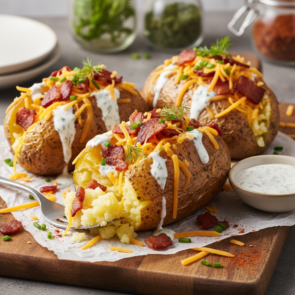 Ultimate Bacon Cheddar Ranch Loaded Potatoes recipe