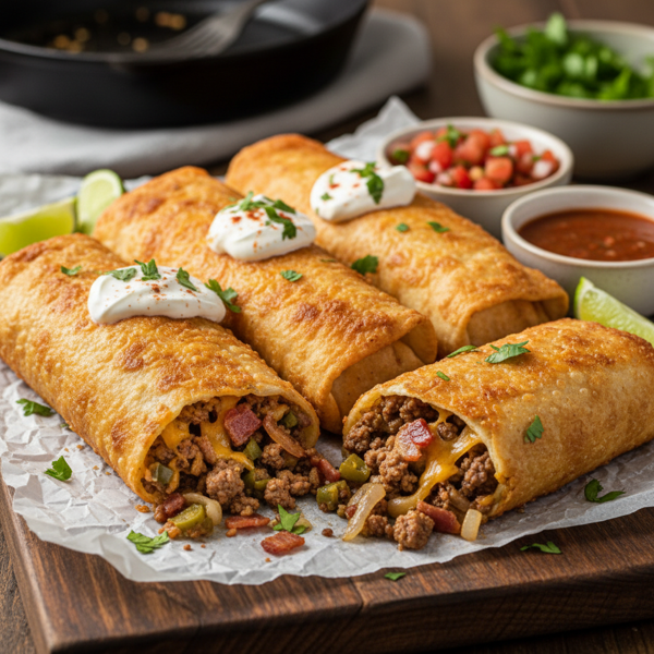 Ultimate Bacon & Beef Chimichanga Delights recipe