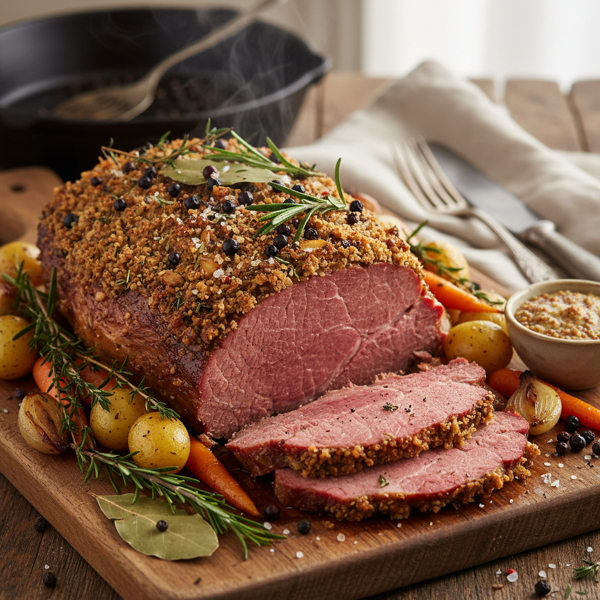 Ultimate Baked Corned Beef with Aromatic Herbs recipe